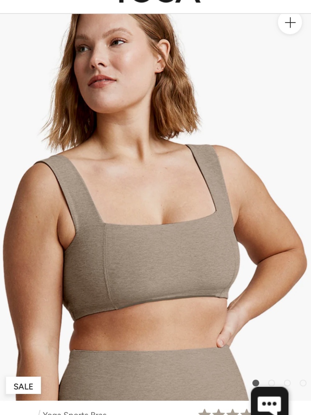 Beyond Yoga Space dye Square-Neck Bra in Birch Heather